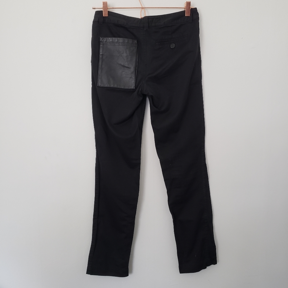 Black denim Pekin Pleather Pocket Jeans 34
